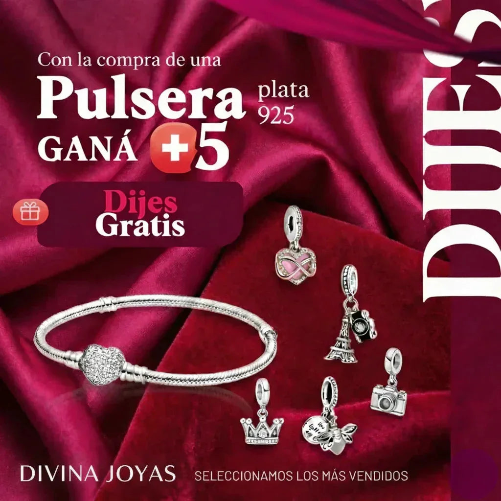 Compra una pulsera de plata y llévate 5 dejis gratis