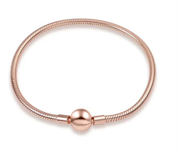 Pulsera de bolas de oro rosa